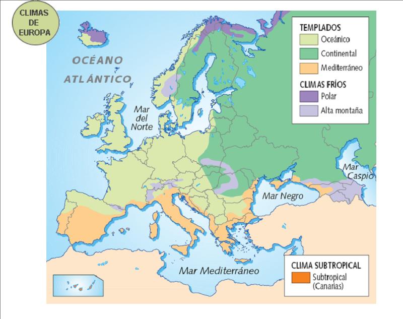 Resultado de imagen de zonas climaticas europa